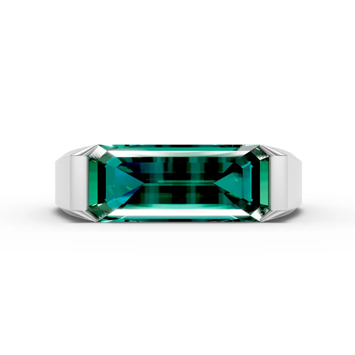 Emerald Cut Green Statement Ring